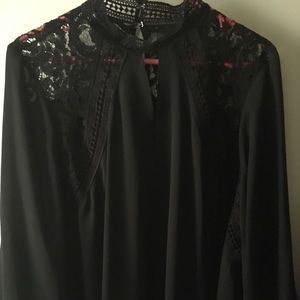 Dramatic black blouse with lace! Beautiful!